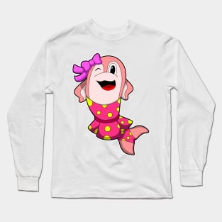 Dolphin at Ballet with Skirt & Bow Long Sleeve T-Shirt